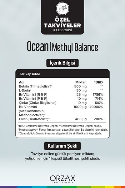 Ocean Orzax Methyl Balance 30 Capsules