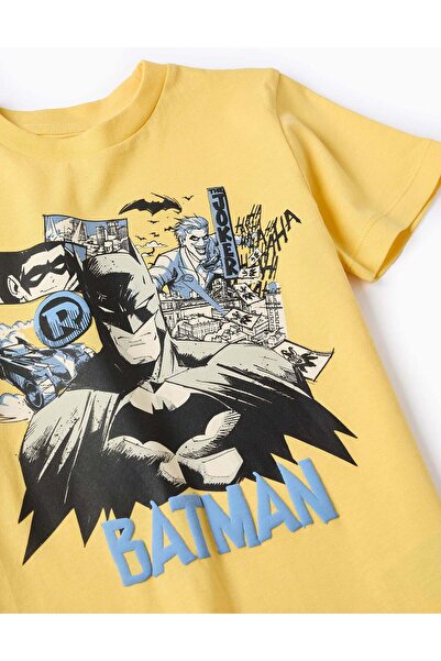 Ziddy Cotton T-shirt for Boys 'Batman', Yellow