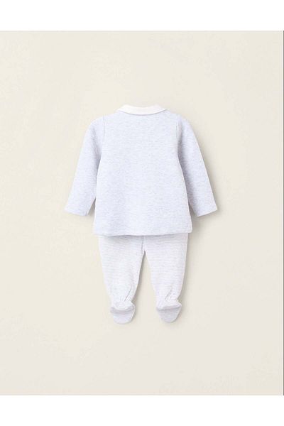 Ziddy Sweatshirt + Trousers for Newborns 'King Mouse', Grey