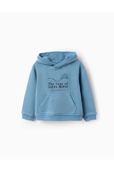 Ziddy Cotton Hooded Sweatshirt for Baby Boys 'Loire', Blue