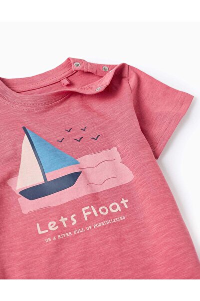 Ziddy T-shirt for Baby Boys 'Let's Float', Dark Pink