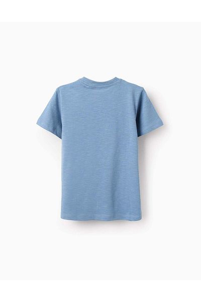 Ziddy Cotton T-shirt for Boys 'Sailing Boat', Blue