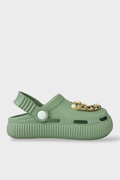 Liger Children's Stone Cross Slippers Garden Beach Seaside Pool Slippers Green