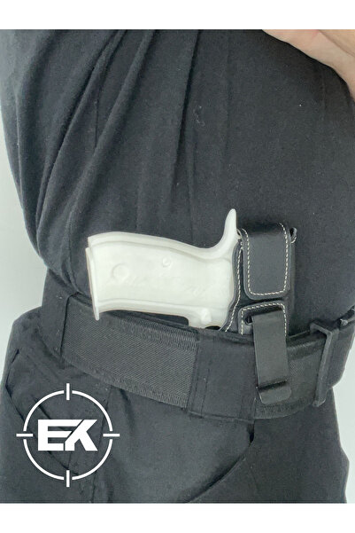 Erol Sol İç Taşıma Kılıfı Siyah Beyaz Dikiş Ucu Açık KILINÇ 2000 LİGHT MEGA P8 CZ-75 L120 S120