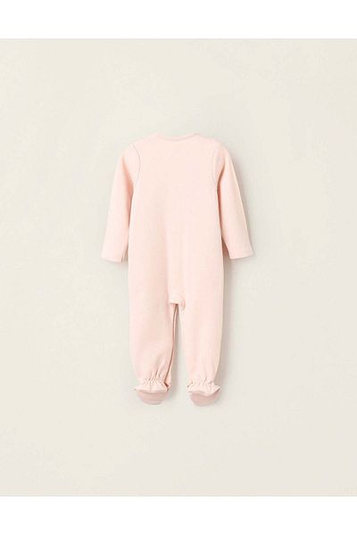 Ziddy Cotton Sleepsuit for Baby Girls 'Giraffe', Pink