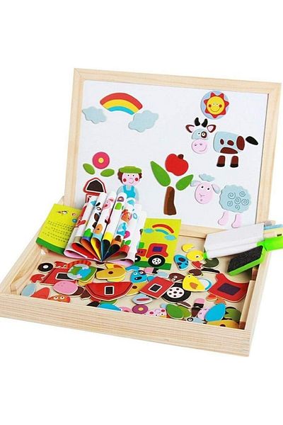 Primo Plus Animal Magnetic Wooden Puzzle Drawing Box Educational Toy for Children cm