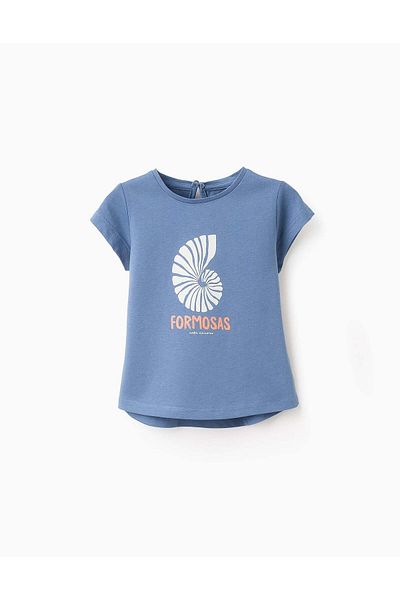 Ziddy Cotton T-shirt for Baby Girls 'Formosa', Blue
