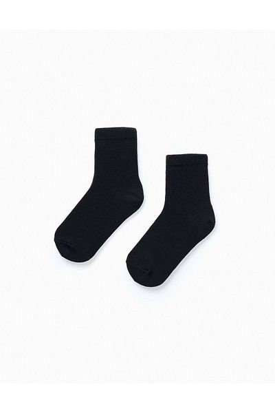Ziddy Pack of 2 Pairs of Plain Socks for Boys, Black