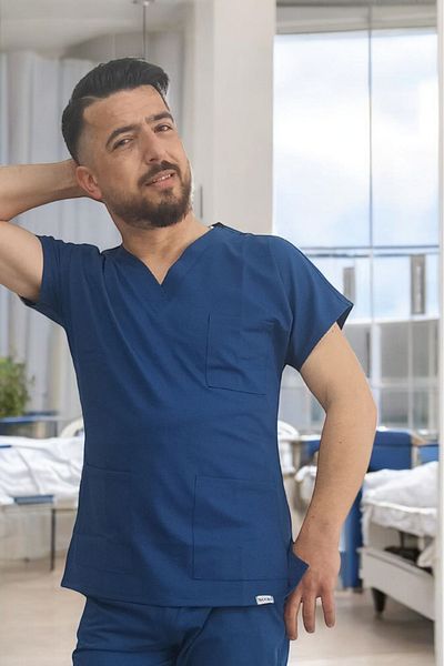 SoonScrubs Deep Color of Unisex Design: Indigo Blue Single Top