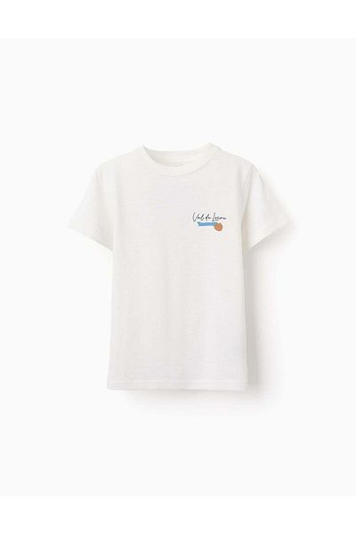 Ziddy Cotton T-shirt for Boys 'Val de Loire', White