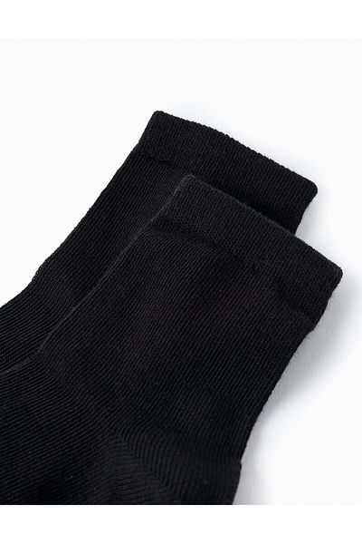 Ziddy Pack of 2 Pairs of Plain Socks for Boys, Black
