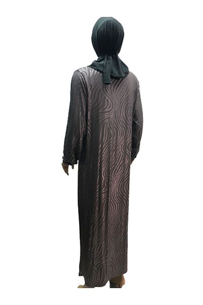 eflin Women's Hijab Hijab Clothing Prayer Dress Brown-silver Gilded Combed Cotton