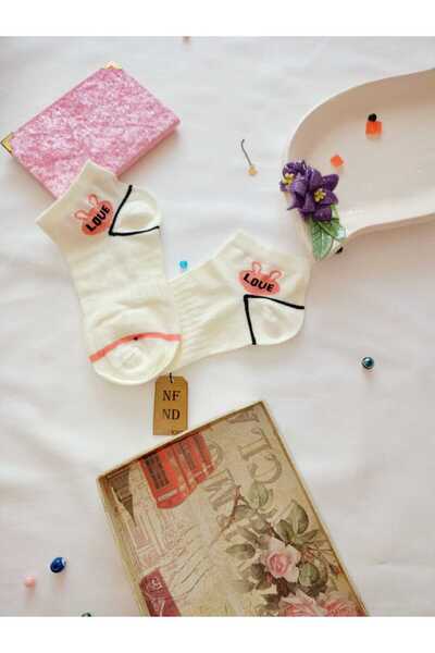 ENEFENDİ جوارب نسائية جوارب قطنية ناعمة قصيرة عند الأصابع بدون خياطة منقوشة 3...
