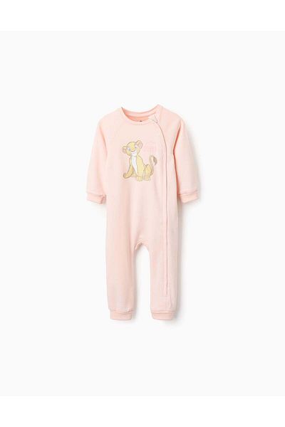 Ziddy Footless Sleepsuit in Interlock for Newborn and Baby Girls 'Nala', Pink