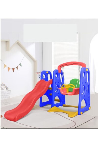 FULLJOY زحليقة مع مرجيحة و كرة سلة 3*1 ,أزرق