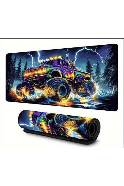sgeteknoloji 70X30 CM MONSTER CAR TEMATICĂ BAZĂ ANTIDRIPĂ SURFACĂ VITEZA PLAYER MOUSE PAD GAMING