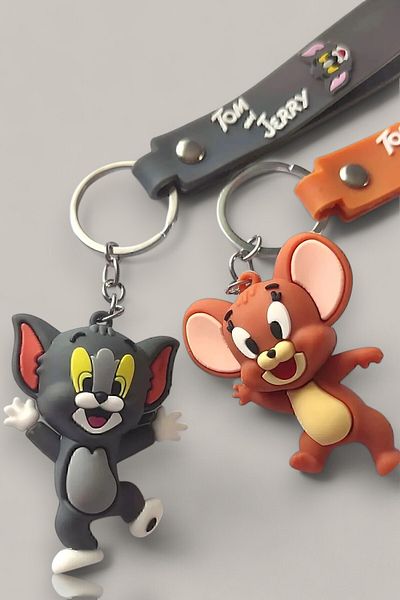 Lynare Tom and Jerry Paired Silicone Keychain and Bag Ornament