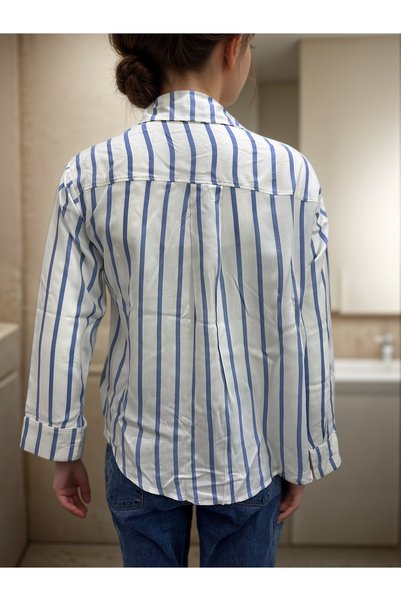Nivora Style Women's Cotton Shirt Plain Striped New Season Shirt
