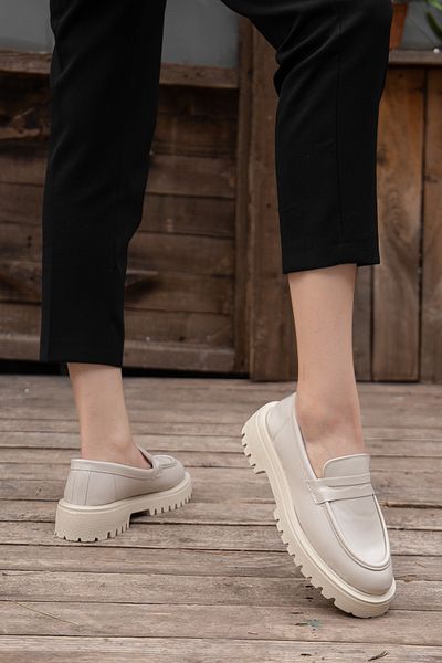 DUMMET Γυναικεία παπούτσια με χοντρή σόλα άνετα Classic Loafer Moccasin με ψηλή σόλα