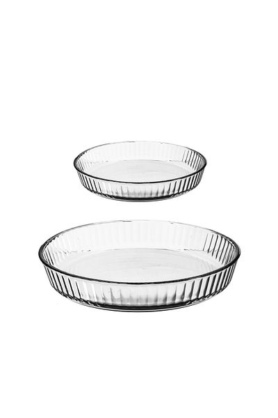 Dania 2-Piece Round Heat-Resistant Glass Oven Tray Set