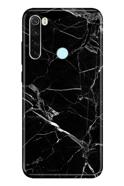 Cekuonline حافظة هاتف Xiaomi Redmi Note 8 من السيليكون عالي الدقة - أسود رخامي