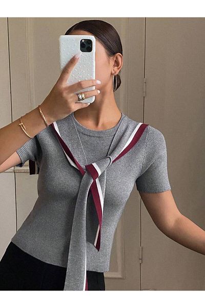 Bengi Clothing Women's Short Sleeve Summer Thin Knitwear Blouse