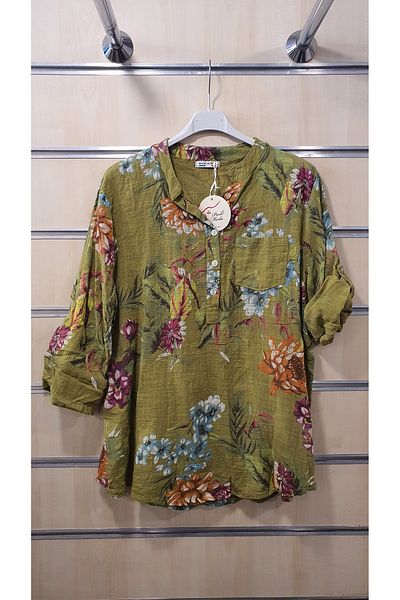 Park Moda Cămașă italiană Belize Model Half Placket Button Down