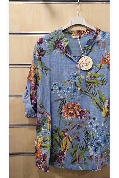 Park Moda Італійська сорочка з белізьким візерунком, напівзастібкою та ґудзиками