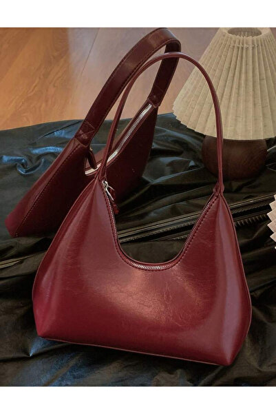 Handley Geantă de subraț de mare capacitate, retro, bordeaux