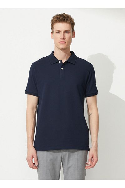 ALTINYILDIZ CLASSICS Ανδρικό μπλουζάκι Polo Neck Dark Navy Blue 4a 9000000001