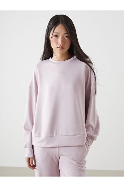 LC Waikiki سويت شيرت نسائي كبير الحجم برقبة دائرية من LCW Vision