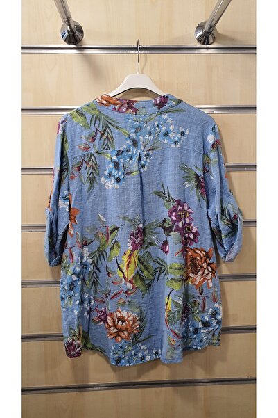 Park Moda Італійська сорочка з белізьким візерунком, напівзастібкою та ґудзиками