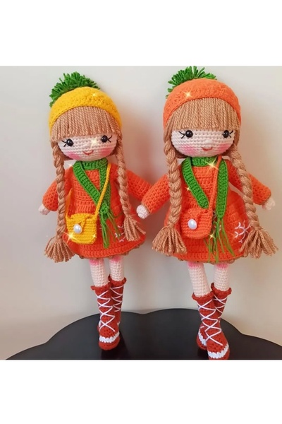 elimdeki sanat Tubicraft amigrumi kış güzeli organik oyuncak