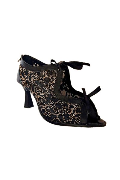 MaisonStanbul Gold işli Deri&File Stiletto