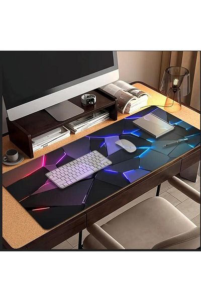 sgeteknoloji 70X30 cm Geometric Explosion Themed Non-Slip Base Speed Surface Gamer Mouse Pad Gaming