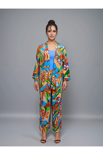 Nivora Style طقم كيمونو قطن فيسكوز مقاس كبير ملون