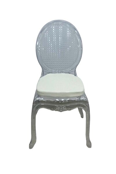 smart home كرسي أكريليك مريح مع وسادة مقعد من الجلد الصناعي المقاوم للماء، كرسي شفاف فاخر للمناسبات