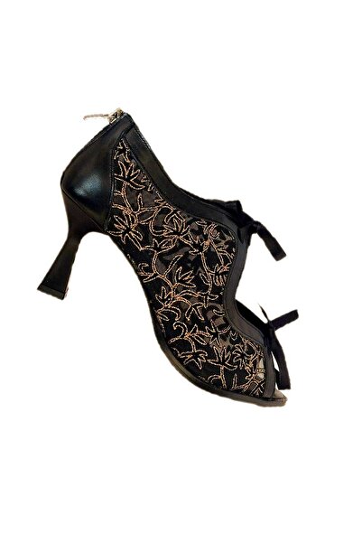 MaisonStanbul Gold işli Deri&File Stiletto