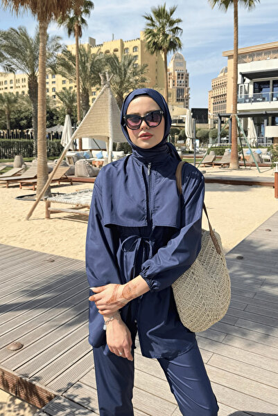 lurex moda Robe Detailed Hijab Swimsuit