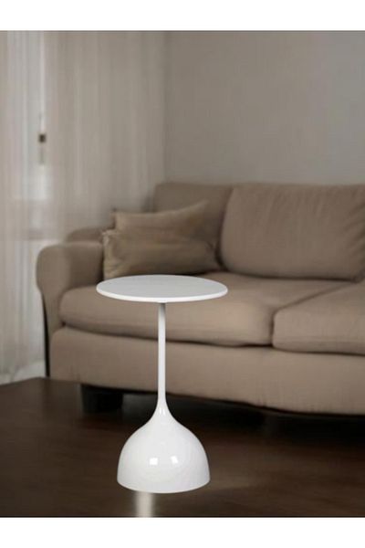Orient طاولة جانبية عصرية أنيقة باللون الأبيض مقاس 38 × 57 سم، طاولة مميزة أنيقة ومتينة