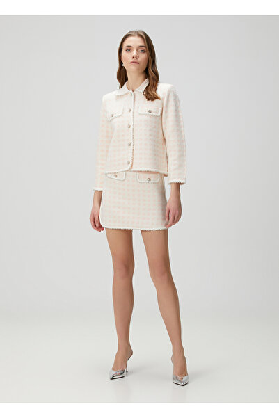 Maje Jartingal Pembe İşlemeli Mini Etek