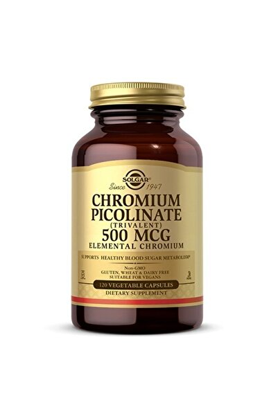 Solgar بيكولينات الكروم 500 ميكروغرام 120 كبسولة