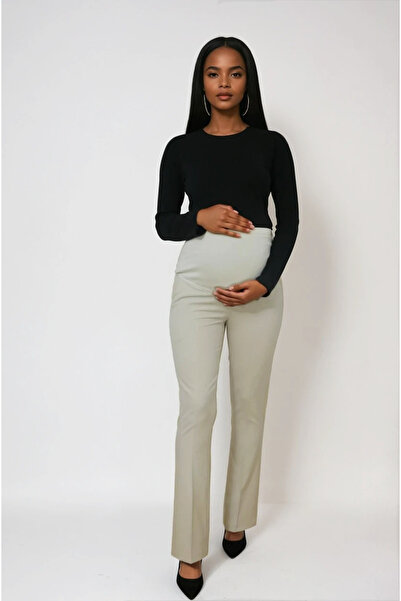 MODA Hamile Giyim Bel Ayarlanabilir İspanyol Paça Kumaş Pantolon