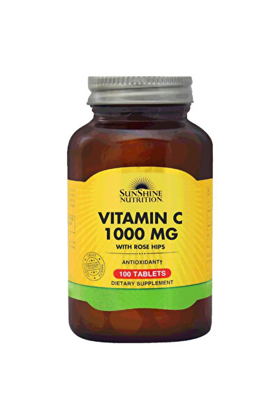 Sunshine Nutrition أقراص فيتامين سي 1000 ملغ مع ثمر الورد 100 قرص