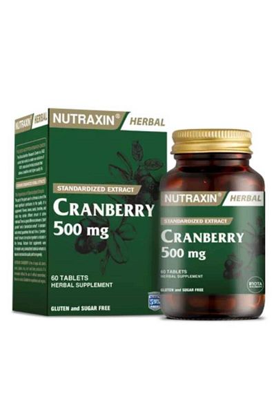Nutraxin Herbal Standard Extract Cranberry 500Mg 60 Tablets