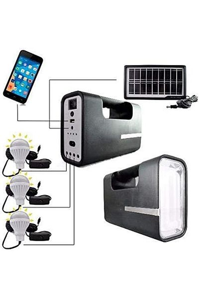 Cady One A Solar Energy System With A Searchlight, 3 Bulbs, And A Mobile Charger Outlet