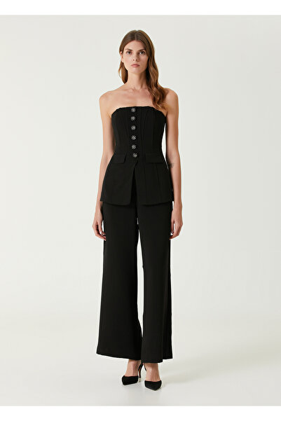 Self Portrait Siyah Maksi Krep Abiye Tulum