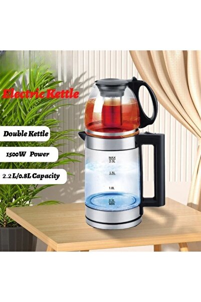 TOSCANA U Double electric kettle with removable tea filter, capacity 0.8-2.2 liters and power 1500 watts