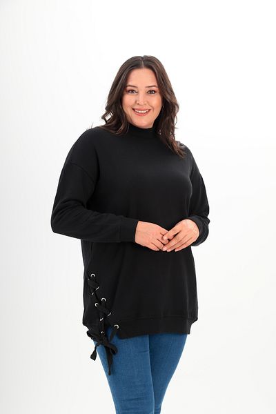 MAMAYAGA Guler vertical pentru femei, cu cravată laterală, cu mânecă lungă, cu potrivire confortabilă, pulover sport elegant, curbat