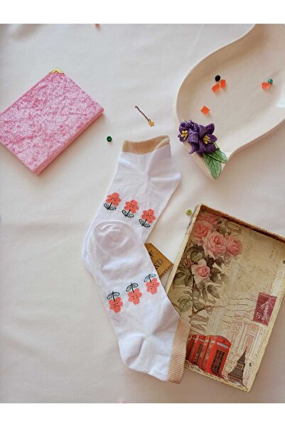 ENEFENDİ Чорапи, без шев на пръстите, мек памук, къс маншет, с шарки, дамски, размер 36-40, единична двойка